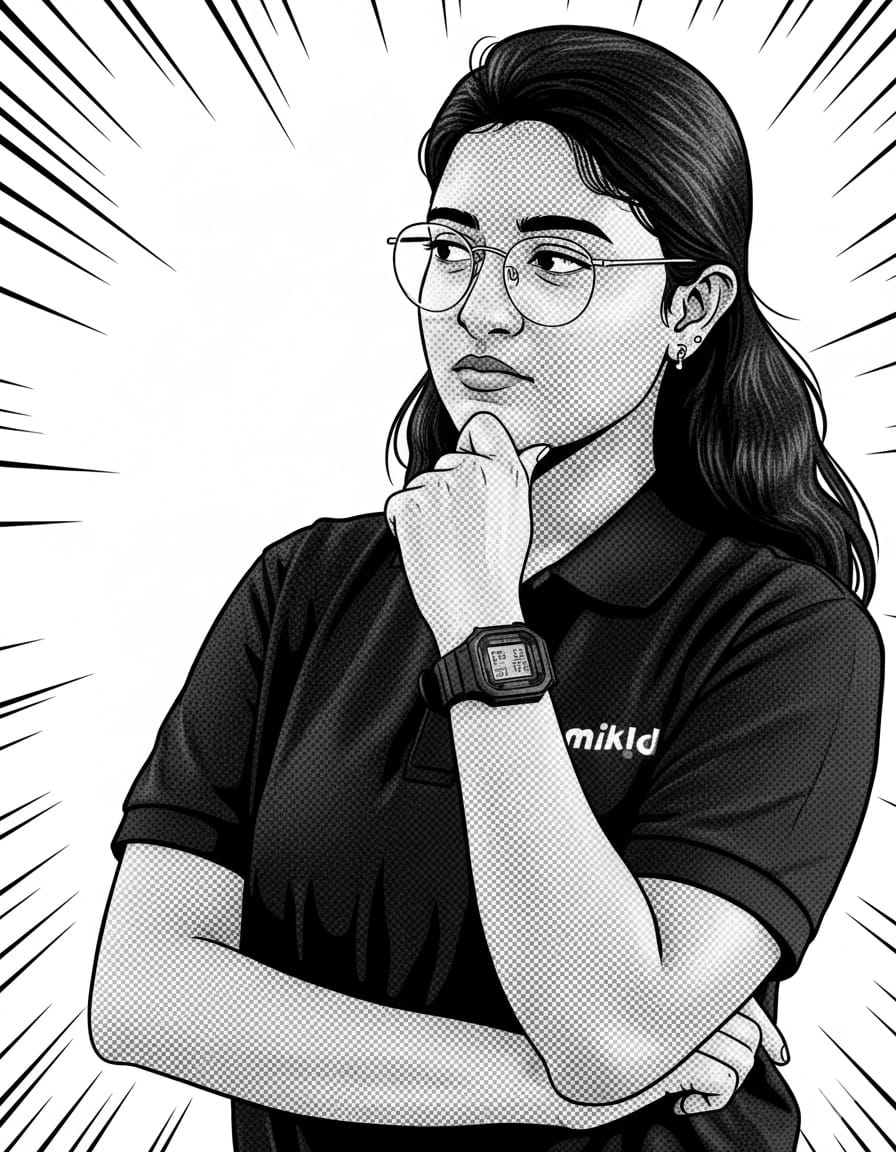 Illustrated Mikid Technologies strategist thinking through a digital growth plan